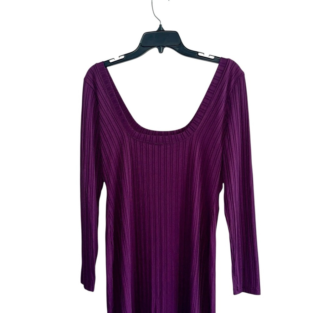 ASOS Deep Purple Long Sleeve Square Neckline Dress Size 8 - Picture 4 of 11